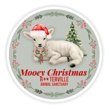 The Pink Pigs Sheep Mooey Christmas Animal Ornament Stickers