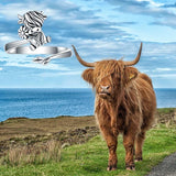 The Pink Pigs Sterling Silver Highland Cow Ring Adjustable Great Gift for Cow Lovers!