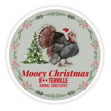 The Pink Pigs Turkey Mooey Christmas Animal Ornament Stickers