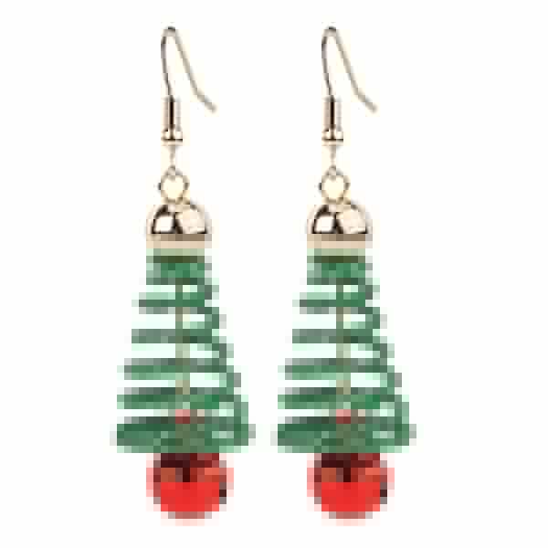 Jingle Bell Spiral Tree Earrings
