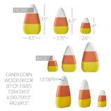 VHC Brands VHC Brands - Fall Autumn Candy Corn Wooden Decor Set of 3 Assorted Sizes for Rustic Farmhouse Tabletop & Tiered Tray Display