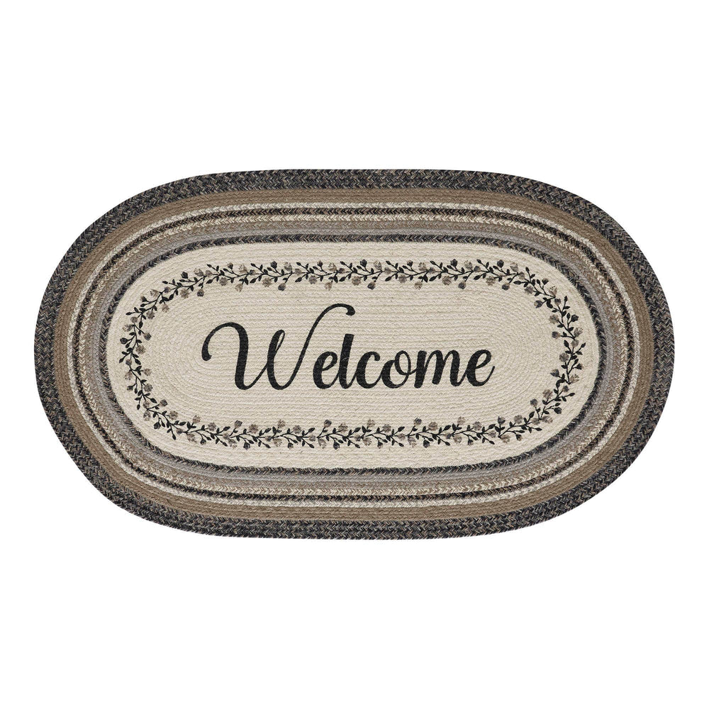 VHC Brands VHC Brands - Floral Vine Jute Rug Oval Welcome w/ Pad 27x48