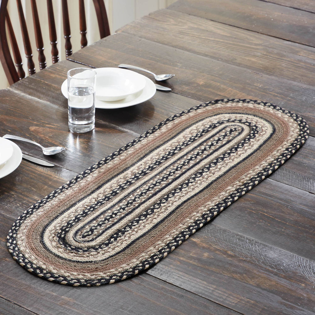 VHC Brands VHC Brands - Sawyer Mill Charcoal Creme Jute Oval Runner 13x36