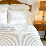 VHC Brands VHC Brands - Timeless Ticking Gray Luxury King Quilt 105Lx120W