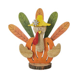 VHC Brands VHC Brands - Whimsical Rustic Wooden Turkey Figurine Fall Thanksgiving Tabletop Home Decor