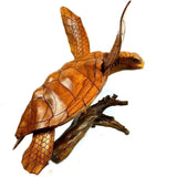 Hand Carved Wooden Sea Turtle XLarge & Large Sizes, Exquisite!