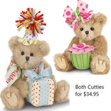 Cupcake & Birthday Bears by Bearington-Poseable and So CUTE! - The Pink Pigs, A Compassionate Boutique
