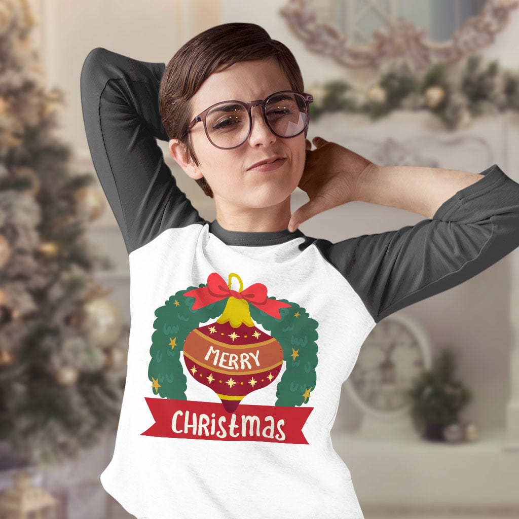 Merry Christmas Baseball T-Shirt - Christmas T-Shirt - Print Tee Shirt