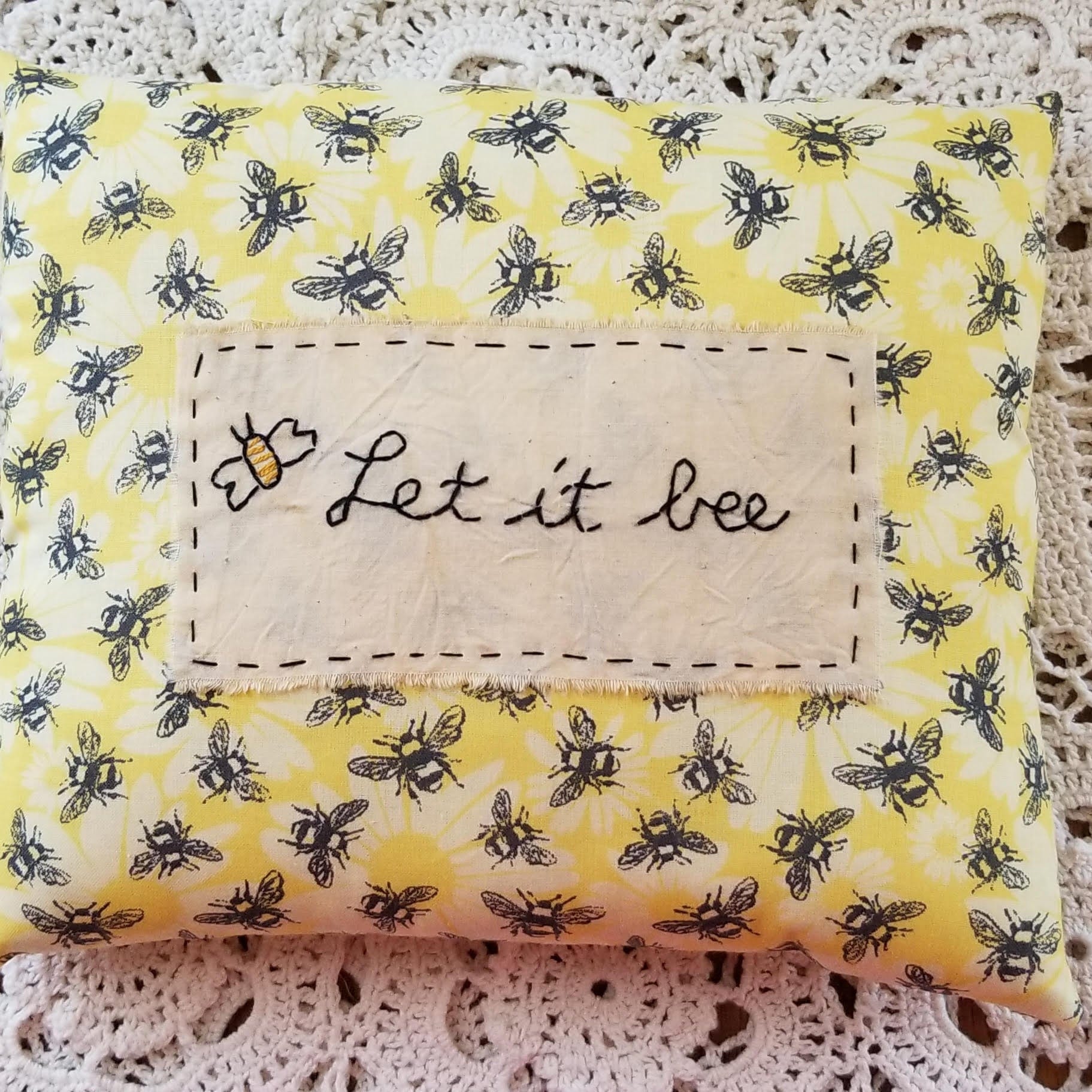 Let it Bee Pillow - The Pink Pigs, A Compassionate Boutique