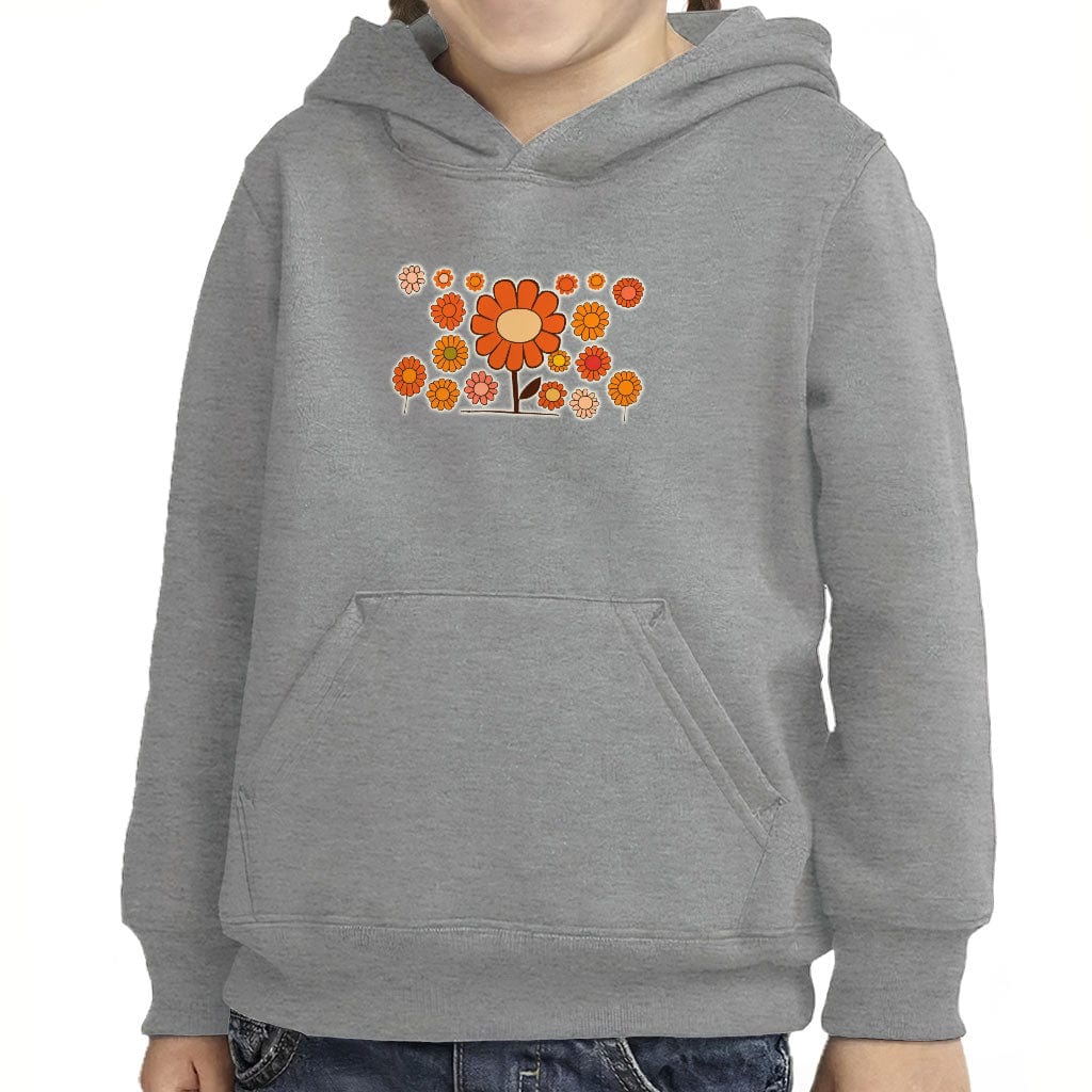 Flower Print Toddler Pullover Hoodie - Artwork Sponge Fleece Hoodie - Graphic Hoodie for Kids
