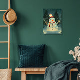 Snowman Wall Picture - Cute Stretched Canvas - Christmas Wall Art