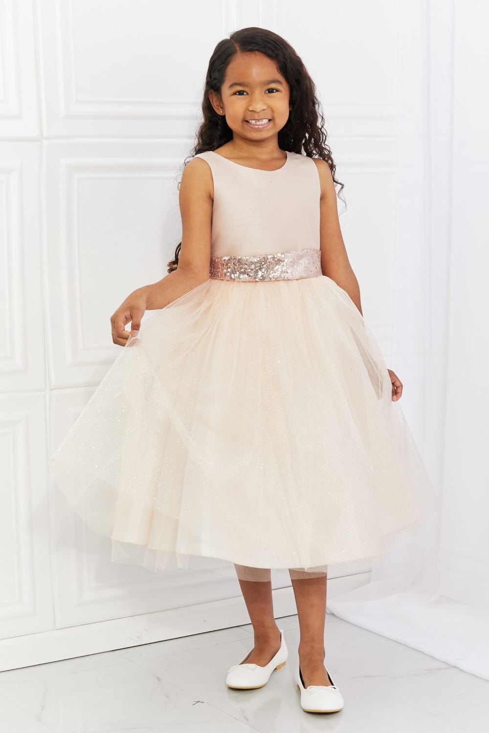 Kid's Dream Little Miss Classy Tutu Dress in Light Apricot