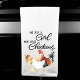 I'm Just a Girl Who Loves Chickens Microfiber Towel by Dasha Alexander