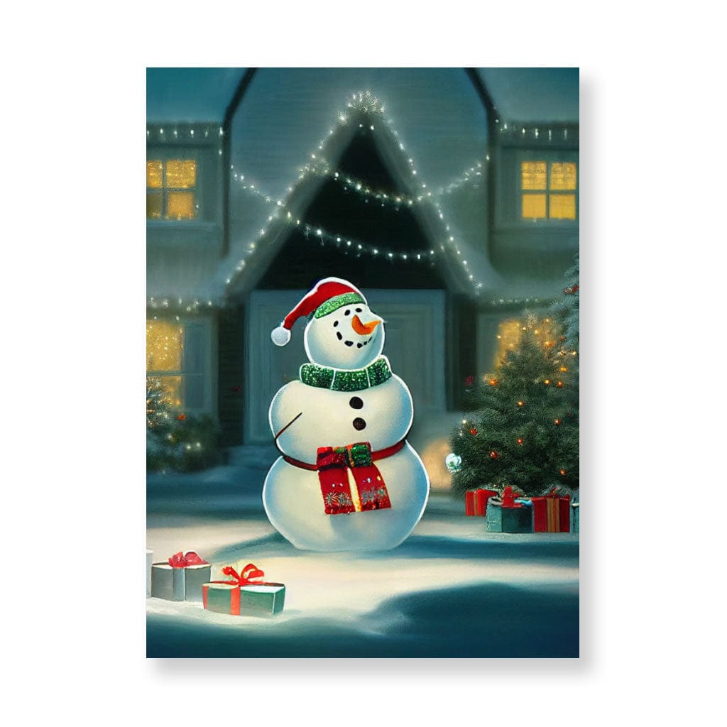 Snow Design Wall Picture - Christmas Stretched Canvas - Art Wall Art