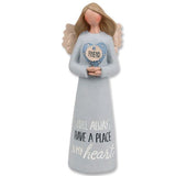 Resin Angel Figurine with Friend Sign "You'll Always Have a Place in my Heart" - The Pink Pigs, Animal Lover's Boutique