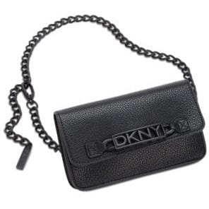 Dkny Logo-Plate Chain-Strap Belt Bag - Black - M/L - The Pink Pigs, A Compassionate Boutique