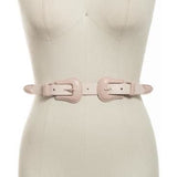 I.n.c. Western Double Buckle Faux Leather Belt - The Pink Pigs, A Compassionate Boutique
