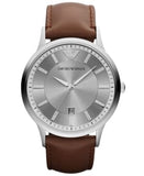 Emporio Armani Watch, Men's Brown Leather Strap - The Pink Pigs, A Compassionate Boutique