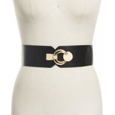 I.n.c. Interlocking Circle Faux Leather Stretch Belt - The Pink Pigs, A Compassionate Boutique
