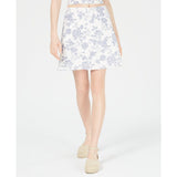 Gypsies & Moondust Juniors' Printed A-Line Skirt Ivory/Light Blue Large - The Pink Pigs, A Compassionate Boutique