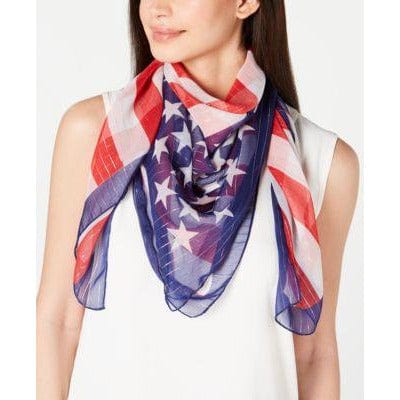 Collection Xiix Metallic Stripe Flag Scarf - Red/White/Blue - The Pink Pigs, A Compassionate Boutique