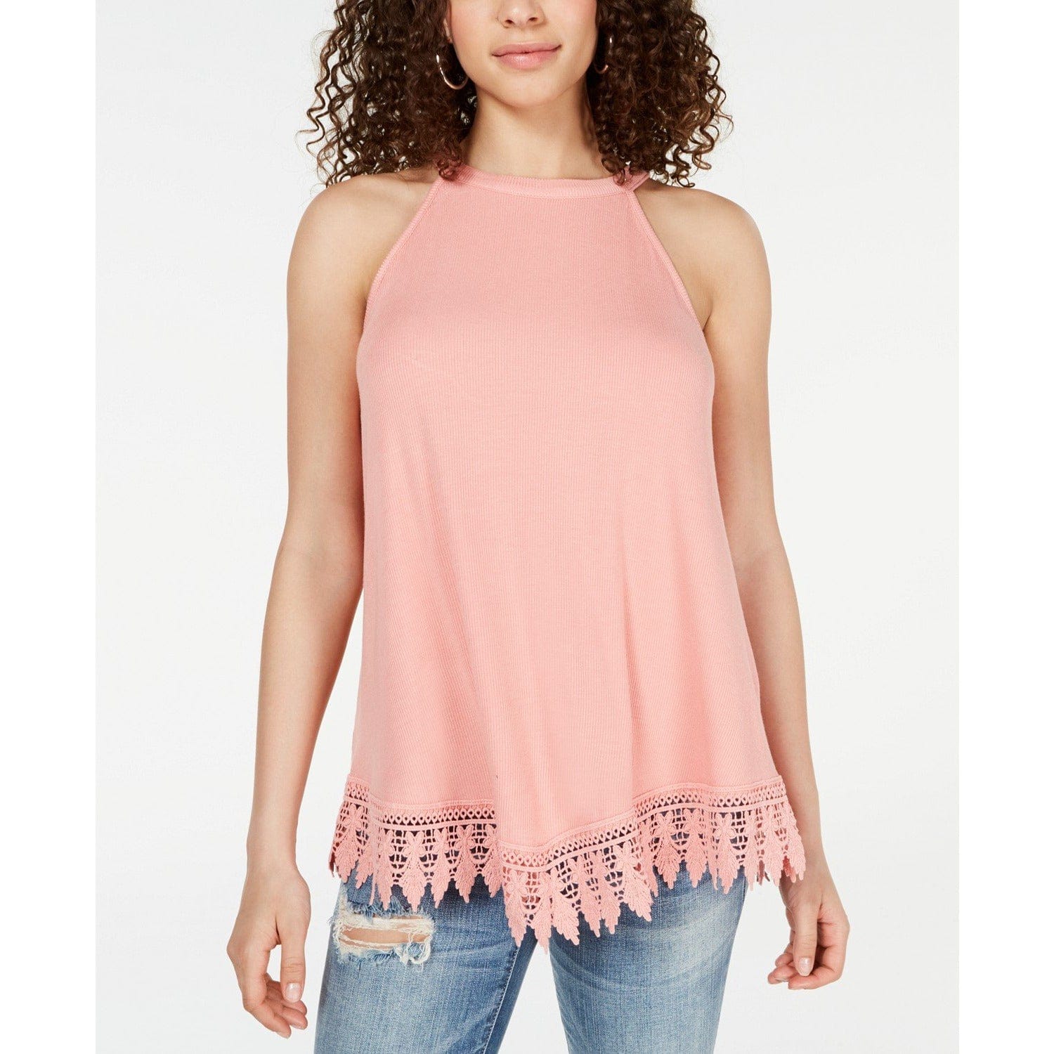 Hippie Rose Juniors' Rib-Knit Crochet Tunic Tank Top - The Pink Pigs, A Compassionate Boutique