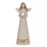Hope Angel with Candle and Pink Flowers