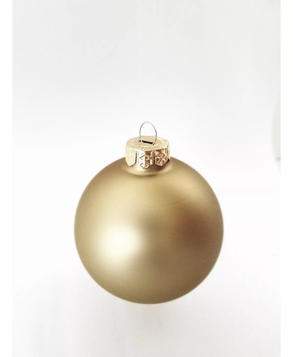 3.25" Glass Christmas Ornaments - Box of 4 Gold Matte