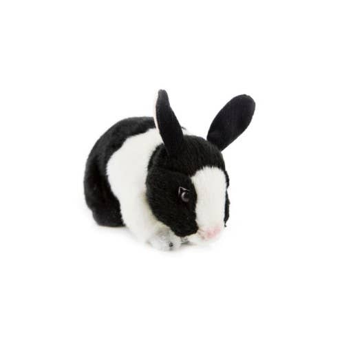 Realistic Plush Bunnies: Black and White Dutch or White Rabbit Size 23cm.