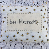 Bee Blessed Decorative Throw Pillow Hand Made in the USA - The Pink Pigs, A Compassionate Boutique