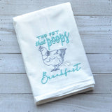 Chicken Lover's! The Pet that Poops Breakfast Lint-free Heavyweight Embroidered Floursack Tea Towel - The Pink Pigs, A Compassionate Boutique