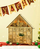 Christmas Countdown Calendar LED Farmhouse 15.35" H Wooden LED Countdown Farmhouse Plywood, Plastic, Iron Imported