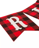Merry Christmas Plaid Banner Garland Polyester Imported 8.75' L