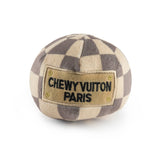 Plush Parody Pet Chew Toy Checker Chewy Vuiton Ball for Dogs Squeaker Inside