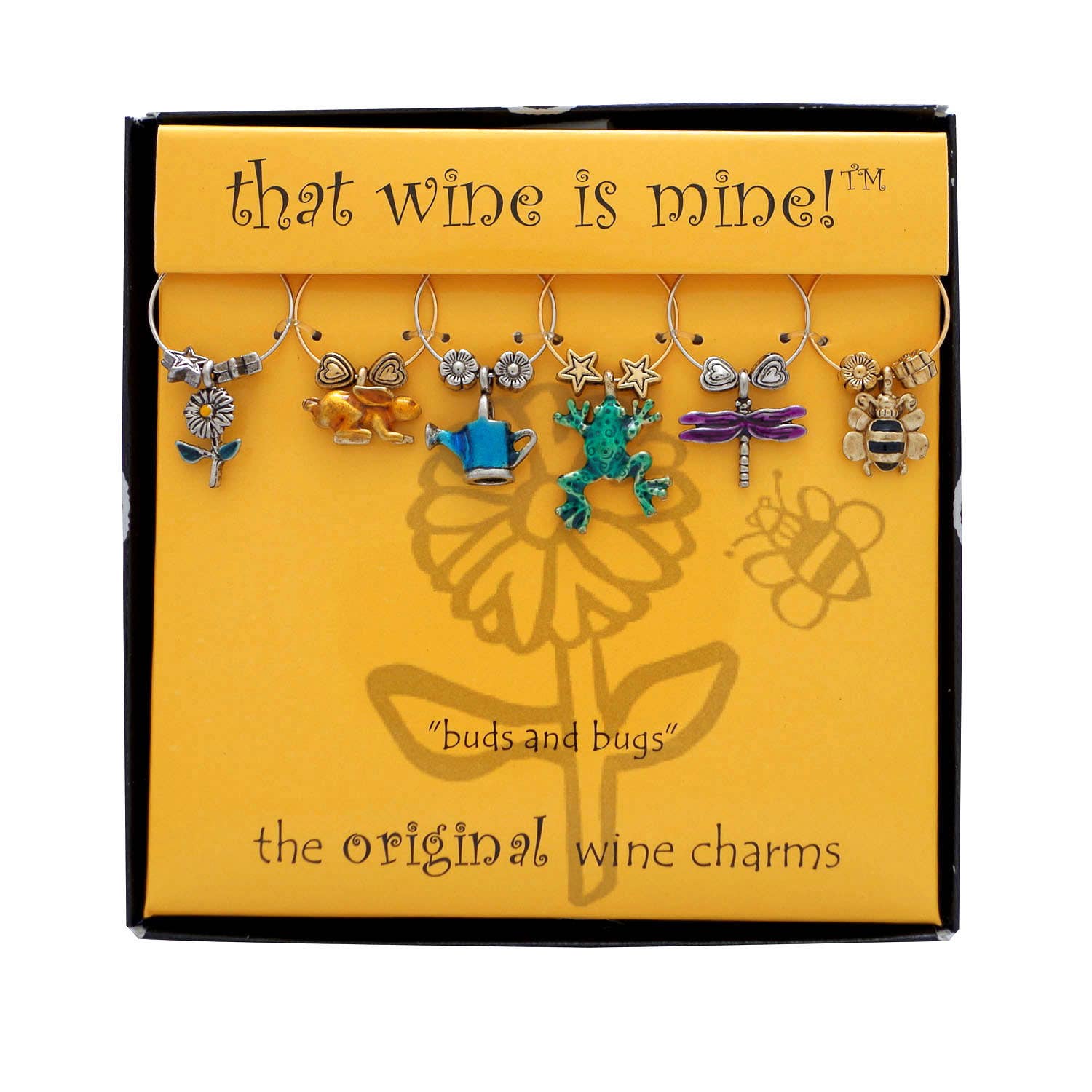 Buds and Bugs Painted Wine Charms