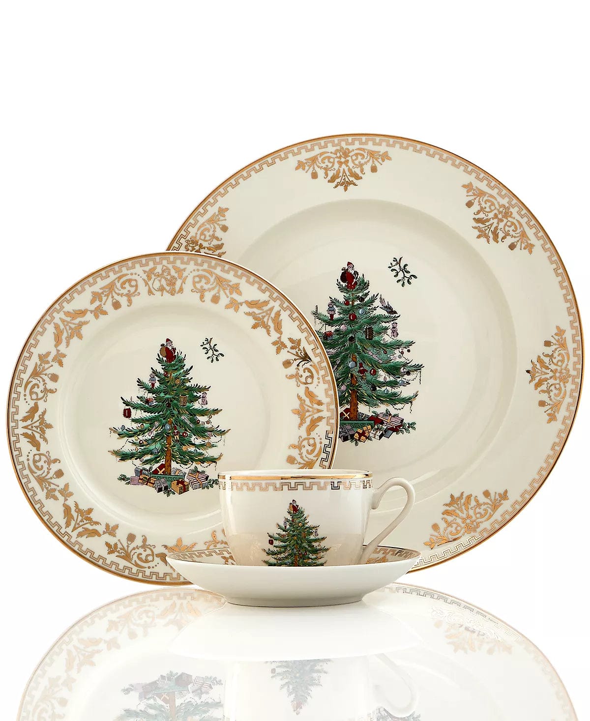 Christmas Tree Gold 4-Pc. Porcelain Place Setting Spode Limited Edition
