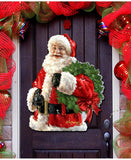 Dona Gelsinger Santa Wreath Wooden Wreath Classic Christmas Decorative Collection
