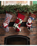 Hooked Stocking, Gnome Acrylic, Polyester Durable and Reusable Vintage-like Style