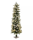 3.5' Prelit Frosted Pencil Christmas Tree with 100 LED Lights
