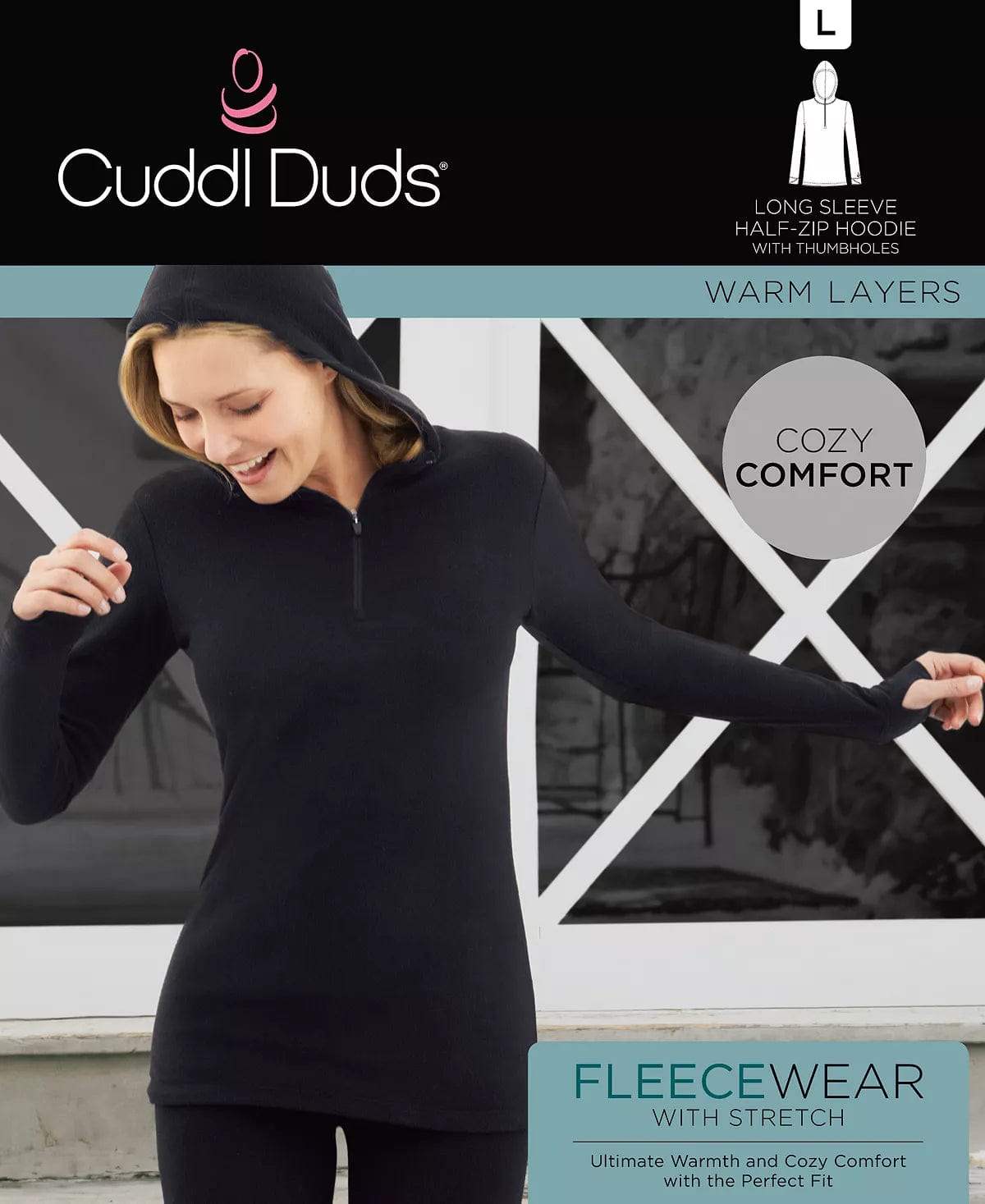 Cuddl Duds Fleecewear Stretch Leggings Pack of 2-Charcl Hther/Navy
