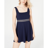 Teeze Me Juniors' Grosgrain Ribbon Fit & Flare Dress Navy Tennis Type Dress - The Pink Pigs, A Compassionate Boutique
