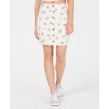 Polly & Esther Juniors' Button-Front Skirt White Floral XL