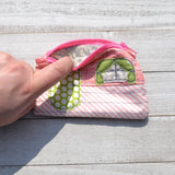 Camper Coin Purse - Repurposed Fabric - One of Kind - The Pink Pigs, Animal Lover's Boutique