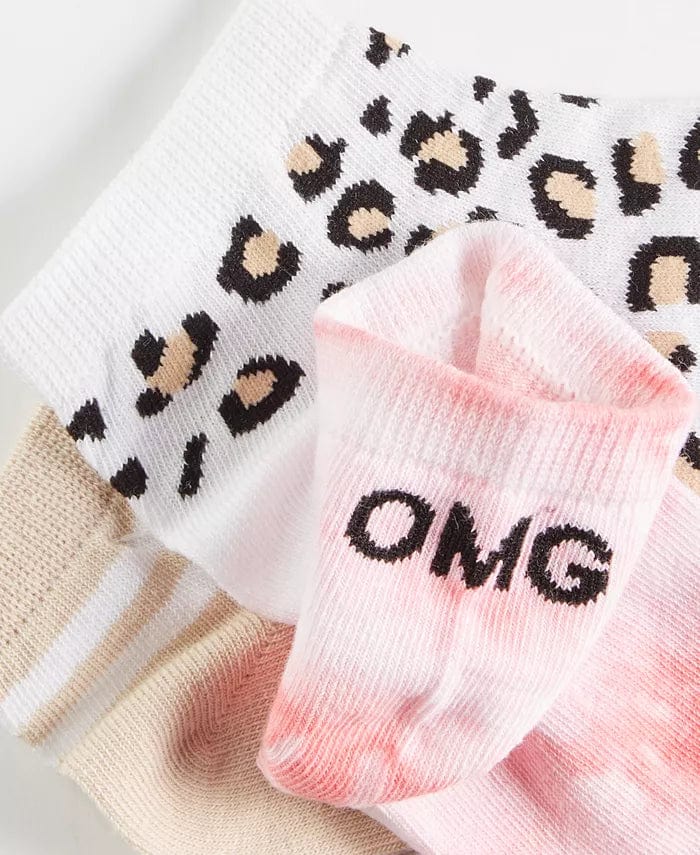 Women's 3 Pair No-Show Socks Jenni Animal Print Tie Dye Super Soft!