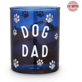 Dog Dad Cocktail Glass Blue 11oz.-Helps Rescued Animals! - The Pink Pigs, A Compassionate Boutique