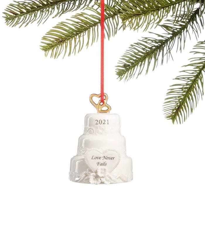 Wedding Ornaments from Holiday Lane-Cake 2021, Bride, Groom, Ring