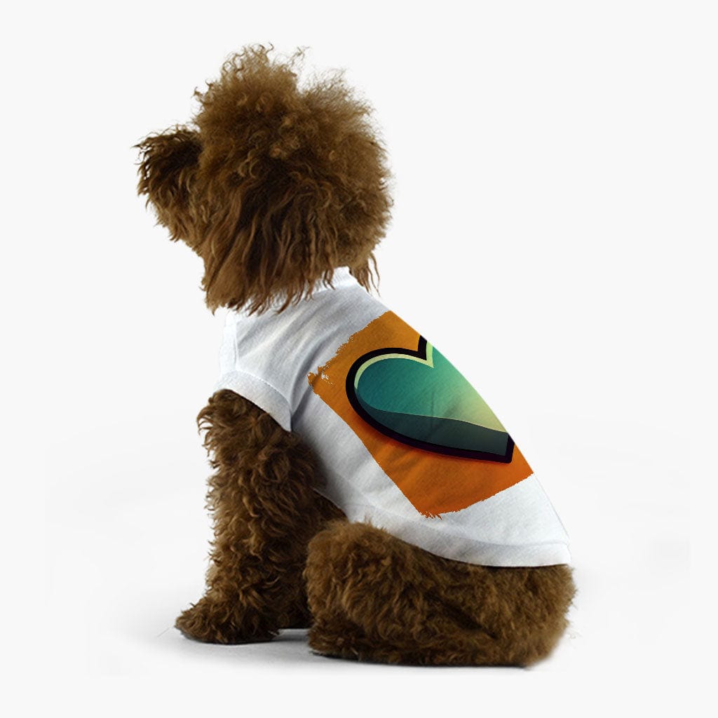 Retro Heart Dog T-Shirt - RPG Dog Shirt - Printed Dog Clothing