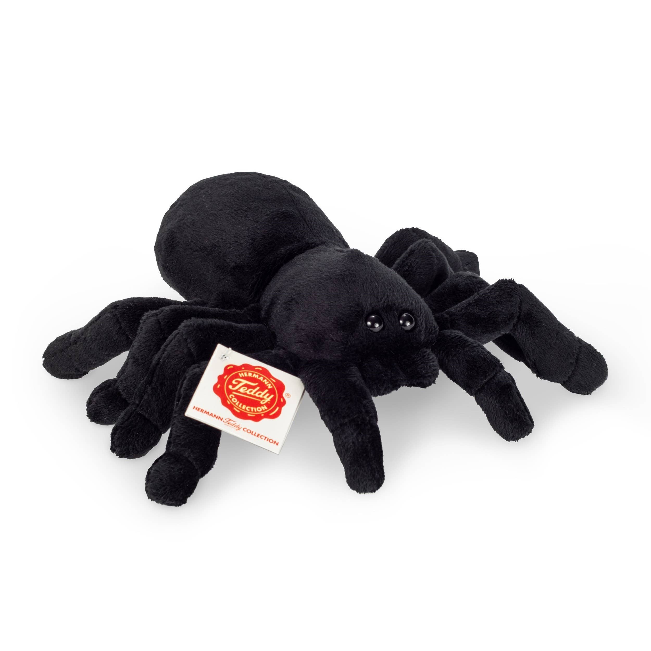 Black Fuzzy Realistic Spider 16 cm - Teddy Hermann Plush Toys