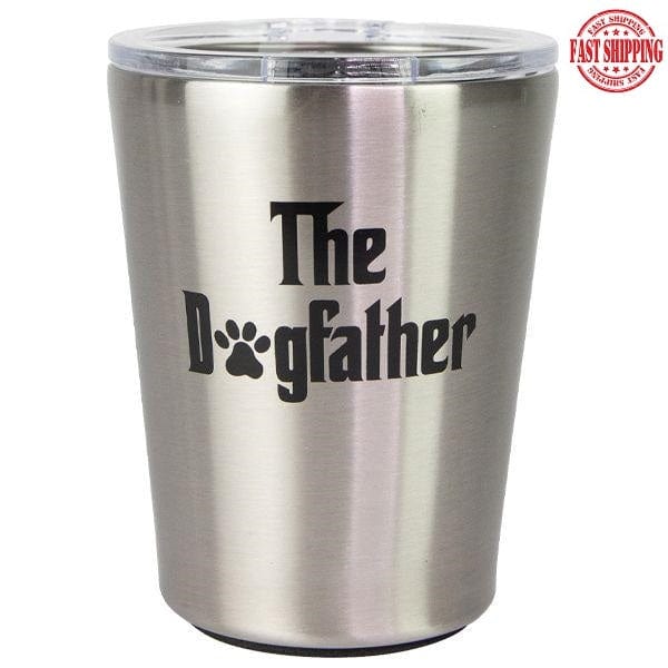 Stainless Steel Coffee Tumbler 12 oz. -Dog Father or Best Dad EVER - The Pink Pigs, A Compassionate Boutique
