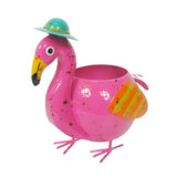 Mini Flamingo Planter-Indoor/Outdoor, Colorful Enamel Paint